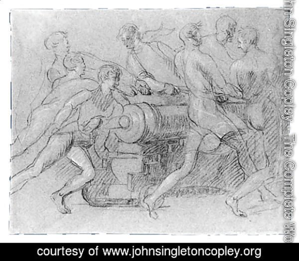 John Singleton Copley - Sailors Maneuvering a Cannon, Possibly a Study for