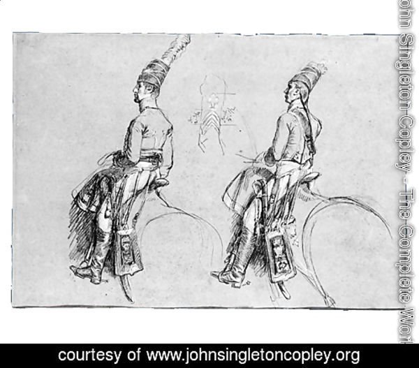Two Equestrian Figures, Possibly a Study for