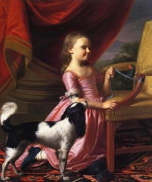 John Singleton Copley - Young Lady with a Bird and Dog