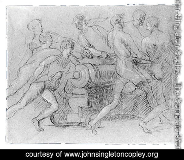 Sailors Maneuvering a Cannon, Possibly a Study for
