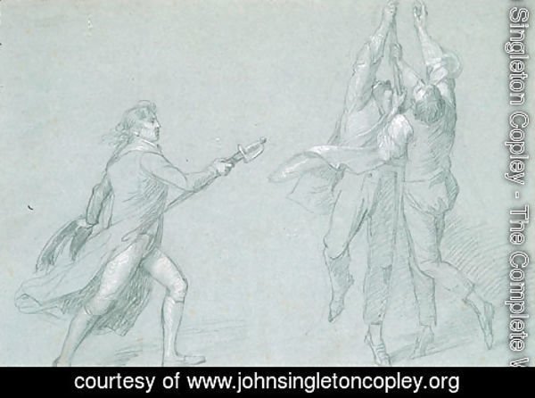 Study for "The Surrender of the Dutch Admiral De Winter to Admiral Duncan, October 11, 1797": Admiral De Winter Raising the Colors