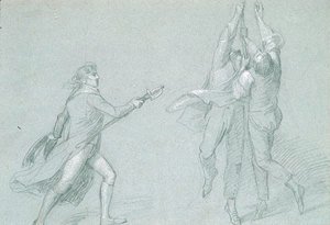 Study for "The Surrender of the Dutch Admiral De Winter to Admiral Duncan, October 11, 1797": Admiral De Winter Raising the Colors