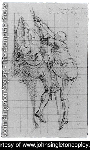 Study for "The Siege of Gibraltar": Figures Scaling Floating Battery; Cannon